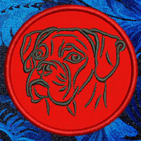 Boxer Portrait Embroidery Patch - Click for More Information