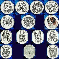 Dog Breed Portraits Embroidery Patches - Click for More Information