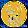 Cream Colored French Bulldog Portrait #1C Embroidered Patch for French Bulldog Lovers - Click to Enlarge