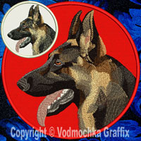 German Shepherd High Definition Portrait Embroidery Patch - Click for More Information