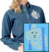 Maltese Agility #3 Embroidered Ladies Denim Shirt for Maltese Lovers - Click to Enlarge