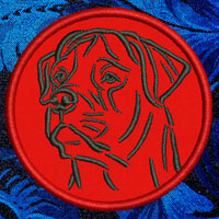 Rottweiler Portrait Embroidery Patch - Click for More Information