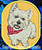 West Highland White Terrier Embroidery Patch - Gold