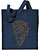 White Buffalo Portrait Embroidered Tote Bag #1 - Navy