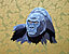 Gorilla Embroidery Portrait on Canvas - Gold