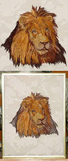 Lion Embroidery Portrait on canvas for Lion Lovers