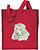 White Lion High Definition Portrait #2 Embroidered Tote Bag #1 - Red