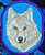Arctic Wolf High Definition Portrait #3 Embroidery Patch - Blue