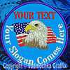 Eagle-Flag Custom Text - 4" Medium Embroidery Patch