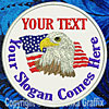 Eagle-Flag Custom Text - 6" Large Embroidery Patch