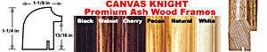 Canvas Knight Premium Ash Wood Frame Colors: Black, Walnut, Cherry, Pecan, Natural, White