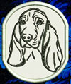 Basset Hound Portrait #1 - 3" Small Embroidery Patch