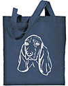 Basset Hound Portrait #1 Embroidered Tote Bag #1