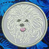 Bichon Frise Portrait #1 - 4" Medium Embroidery Patch - Click Image to Close