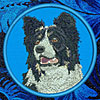 Border Collie HD Portrait #1 - 6" Large Embroidery Patch