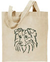 Border Collie Portrait #1 Embroidered Tote Bag #1