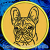 French Bulldog Portrait #1A - 3" Small Embroidery Patch