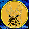 French Bulldog Portrait #1B - 4" Medium Embroidery Patch