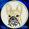 French Bulldog Portrait #1B - 4" Medium Embroidery Patch