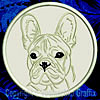 French Bulldog Portrait #1C - 3" Small Embroidery Patch