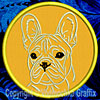 French Bulldog Portrait #1C - 3" Small Embroidery Patch