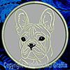 French Bulldog Portrait #1C - 3" Small Embroidery Patch