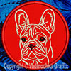 French Bulldog Portrait #1C - 3" Small Embroidery Patch