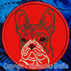 French Bulldog Portrait #1D - 3" Small Embroidery Patch