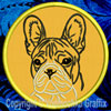 French Bulldog Portrait #1D - 3" Small Embroidery Patch