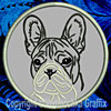 French Bulldog Portrait #1D - 4" Medium Embroidery Patch