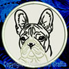 French Bulldog Portrait #1D - 3" Small Embroidery Patch