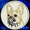 French Bulldog Portrait #2B - 4" Medium Embroidery Patch