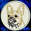 French Bulldog Portrait #2B - 3" Small Embroidery Patch