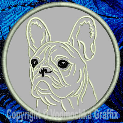 French Bulldog Portrait #2C - 4" Medium Embroidery Patch