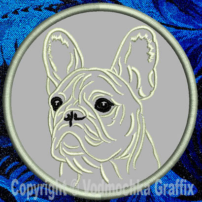 French Bulldog Portrait #2C - 3" Small Embroidery Patch