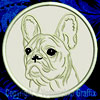 French Bulldog Portrait #2C - 3" Small Embroidery Patch