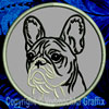 French Bulldog Portrait #2D - 4" Medium Embroidery Patch