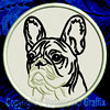 French Bulldog Portrait #2D - 4" Medium Embroidery Patch