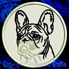 French Bulldog Portrait #2D - 3" Small Embroidery Patch