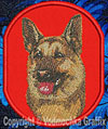 German Shepherd Portrait BT1588 - 8" Extra L Embroidery Patch