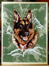 German Shepherd High Definition Portrait #1 on Canvas 9X12