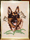 German Shepherd High Definition Portrait #1 on Canvas 9X12