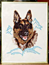 German Shepherd High Definition Portrait #1 on Canvas 9X12