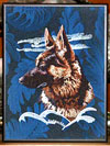 German Shepherd High Definition Profile #1 on Canvas 9X12