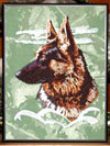 German Shepherd High Definition Profile #1 on Canvas 9X12 - Click Image to Close