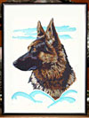 German Shepherd High Definition Profile #1 on Canvas 9X12