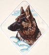 German Shepherd HD Profile #1 - Embroidery Patch Diamond - Click Image to Close