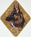 German Shepherd HD Profile #1 - Embroidery Patch Diamond - Click Image to Close