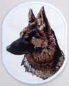 German Shepherd HD Profile #1 - 4" Medium Embroidery Patch - Click Image to Close