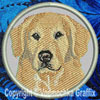 Golden Retriever BT2789 - 6" Large Embroidery Patch - Round